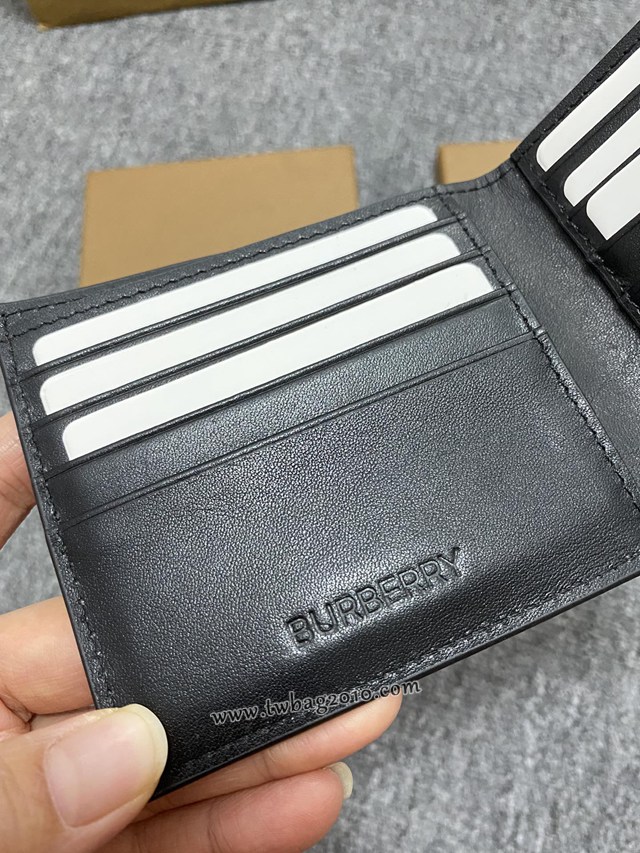 Burberry專門店新款灰格短夾 巴寶莉經典男士短夾錢包 yxb1276